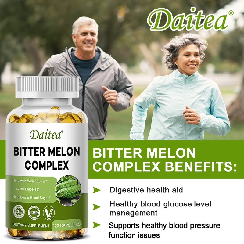 Daitea Natural Bitter Melon Extract 120 Vegetarian Capsules | Non-GMO & Gluten-Free Extract | Complex Supplement