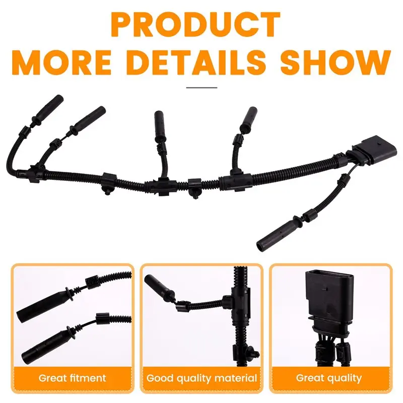 NEW HOT in Stock-5X Car Glow Plug Bridge Wiring Harness 070971277B For VW Transporter 2003-2010 2.5 TDI