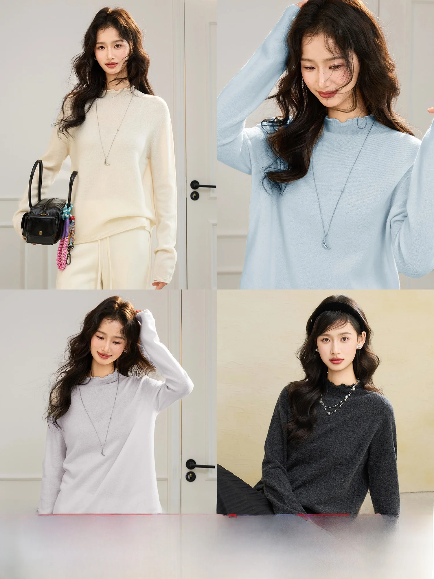 

Весенний новый женский вязаный свитер из тонкой шерсти с кружевной отделкой, с цветочным узором, повседневный, приталенный крой