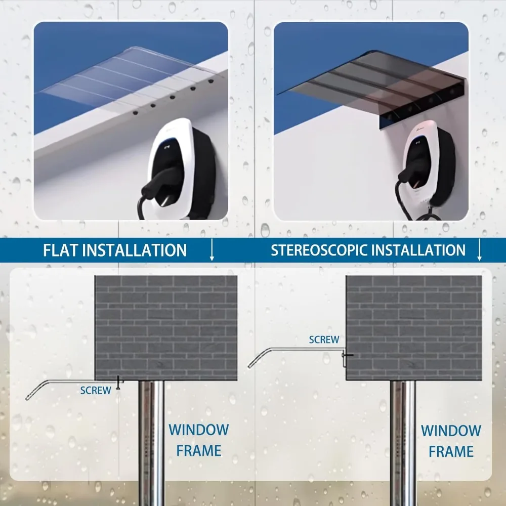 Awning for Door Entrance Transparent Terrace Awning Outdoor Invisible Canopy to Protect Against Rain Snow and Uv Rays