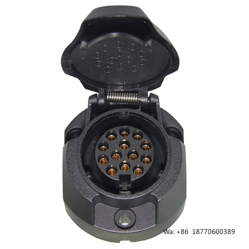 13+1 Pin Round Trailer Accessories Plastic Trailer Socket with Fog Light for Car
