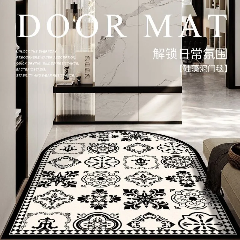 Nordic floor mat thickened diatomium mud absorbent porch luxury advanced wash-free carpets coffee table area rugs for bedroom