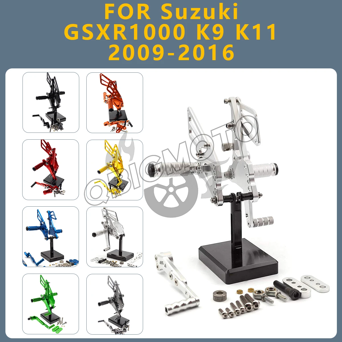 CNC Motorcycle Rearset Footpeg Rear Footrest Foot Pegs Pedal Rearsets Adjustable FOR Suzuki GSXR1000 K9 K11 2016-2009 Rear Set