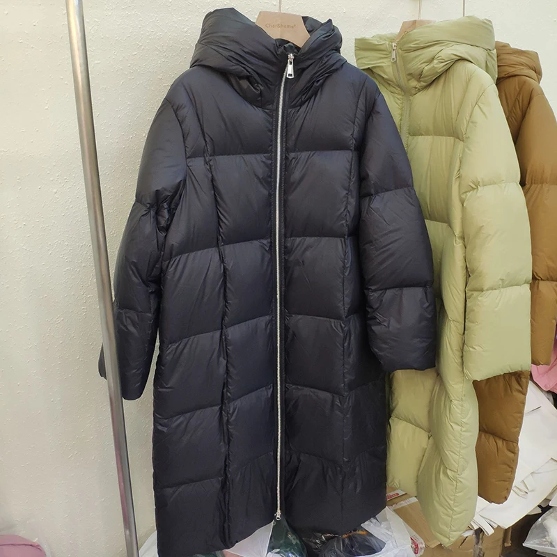 New in Duck Down Coats Korean Style Clothes Loose Casual Long Hooded Warm Winter Coat Feather Puffer Down Jacket Women