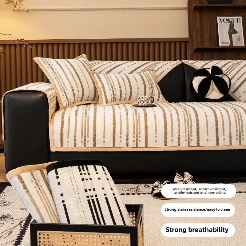 Textured Chenille Sofa Cushion, All-Season Universal Non-Slip Sofa Cover