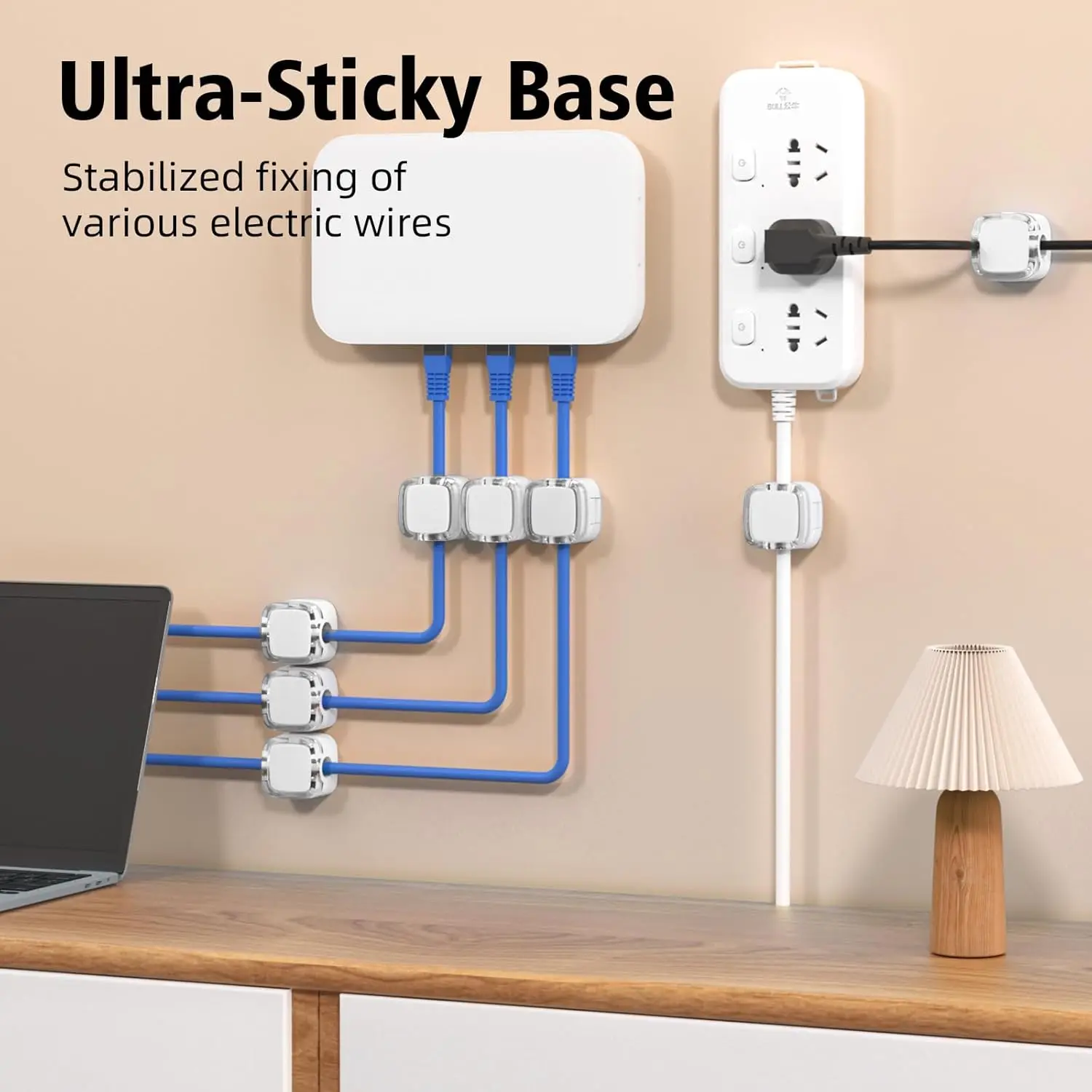 8-piece set of color magnetic charger office desk cable clip, sunlight colored USB charging cable organizer, magnetic plug hook,