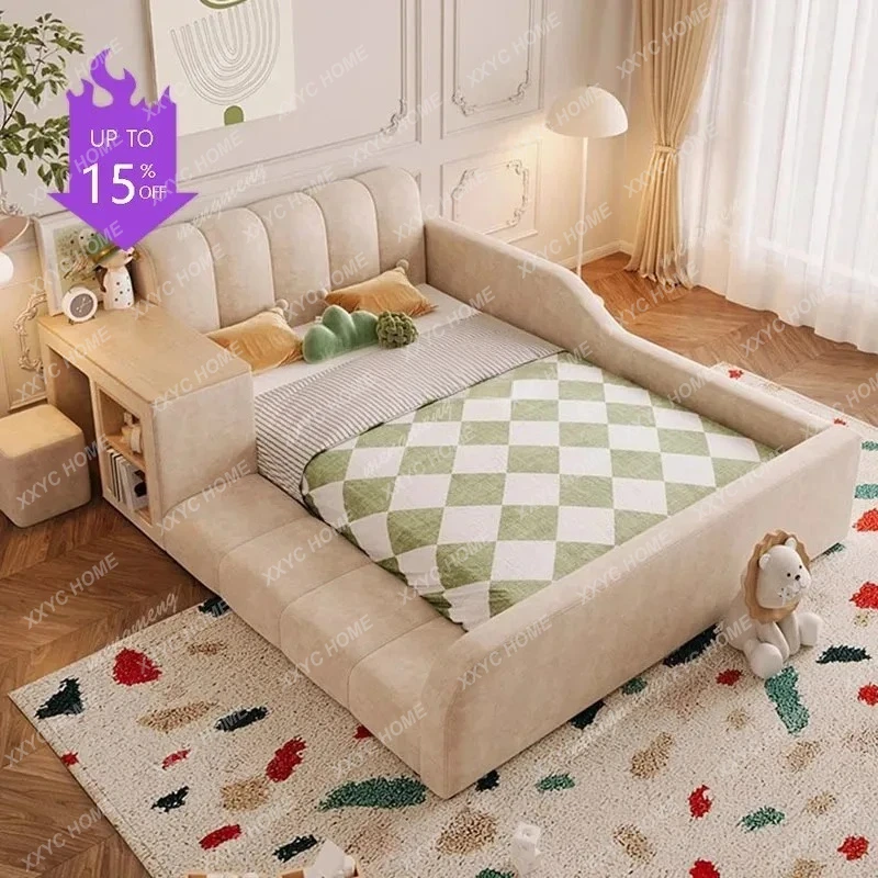 LModern Wood Bed Teenage Girls Leg Support Children Storage Bed Nightstands Tatami  Bedroom Furniture