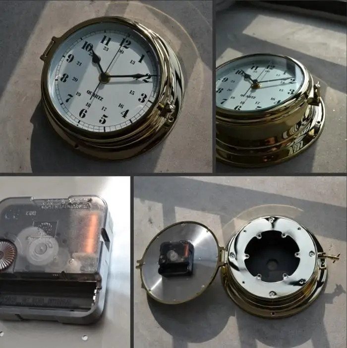 Nautical Brass Case Navigation Porthole Wall Clocks sailing items