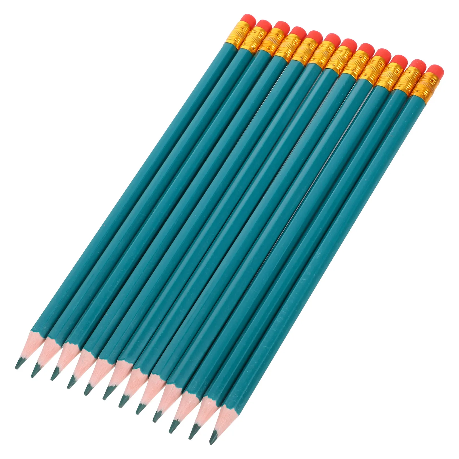 

12 pcs Colored Pencils Blue Erasable Supplies Latex Free Eraser Hexagonal Presharpened Hard Lead Checking Map Coloring