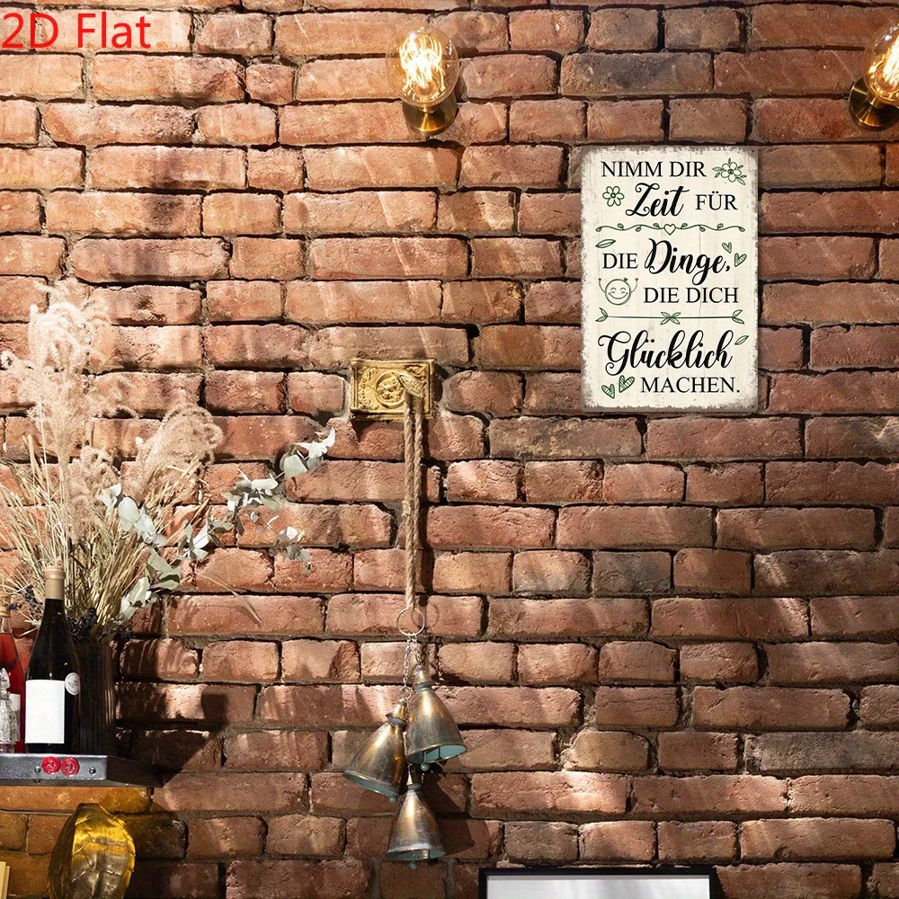 1 Stück Vintage deutsches Metallschild – „Nimm Dir Zeit“ Wandkunst, rustikale Bauernhaus-Dekoration für Zuhause, Wohnzimmer, Vintage-Heimdekoration