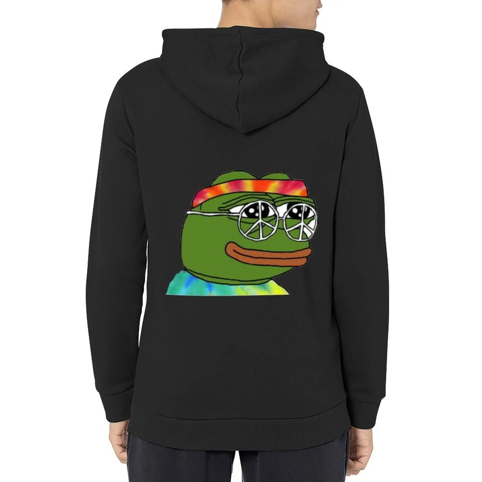 

Pepe sticker Hippie Pro Peace funny meme Hoodie men's coat korean clothes autumn clothes men's clothes pullover hoodies