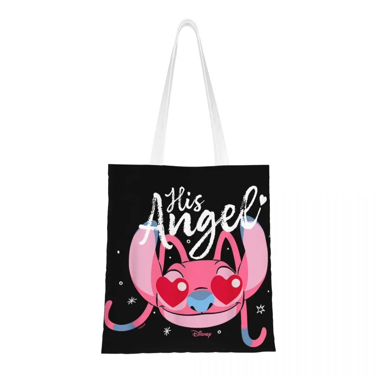 Bolsa de Compras con Estampado de Lilo y Stitch, Bolsos de Mano para Mujer, Bolsa de Mano con Estampado, Bolsa de Hombro de Poliéster Estética para la Playa