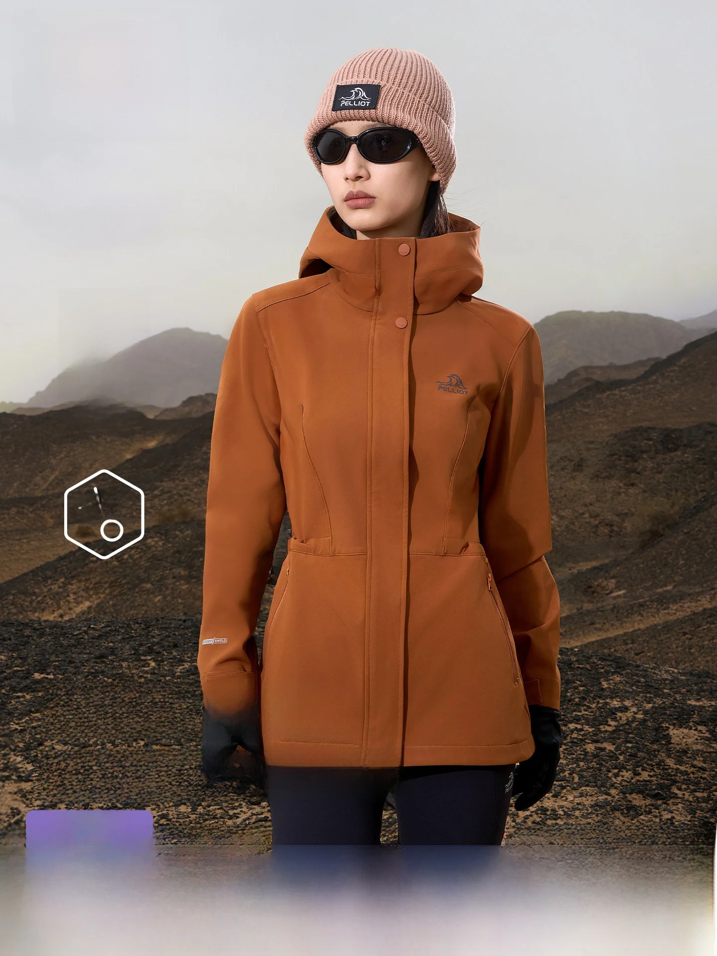 Chaqueta Soft ell para Mujer, Resistente al Agua y al Viento, Diseño Ajustable a la Cintura, Chaqueta Soft ell Pelly para...