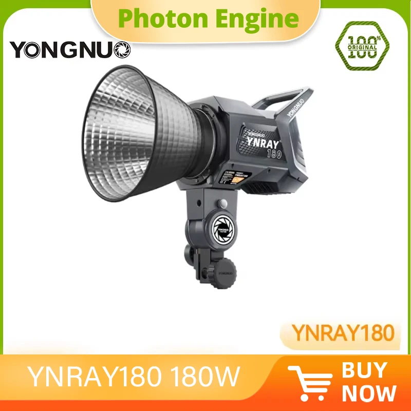 

Yongnuo YNRAY180 180W COB Outdoor LED Video Light Bowens Mount Studio Lamp with 12 Special Lighting Effect for Vlog Interview