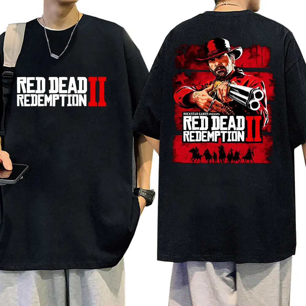 Red Dead Redemption 2 Game Graphic T Shirts Men's Clothing High Quality Summer T-shirt Retro O-Neck Cotton  men clothing