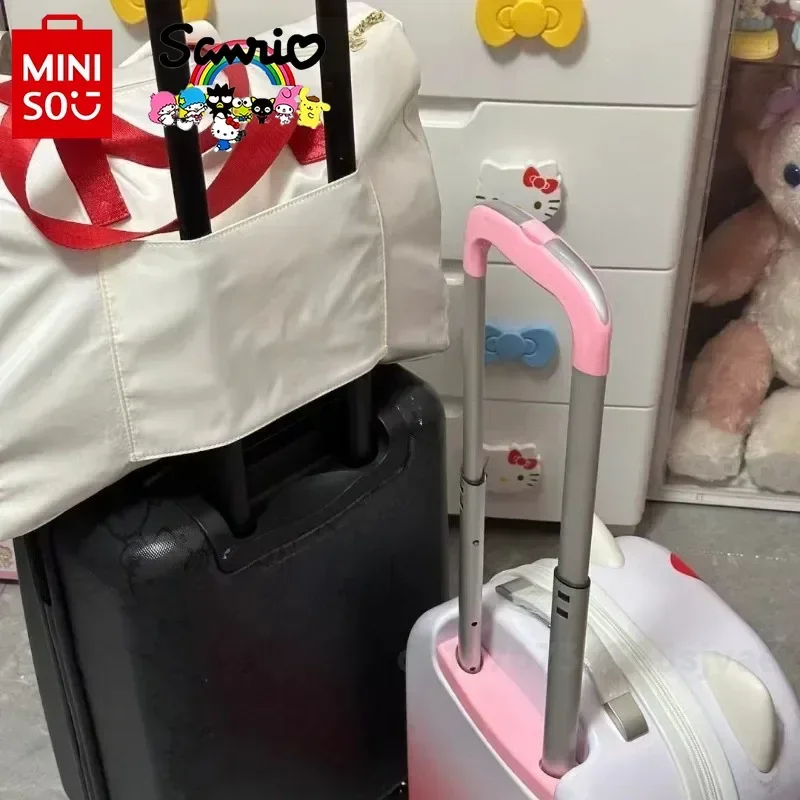 HelloKitty Women's Lightweight Travel Bag Fashion High Quality Mobile Storage Bag Cartoon Large Capacity Handheld Boarding Bag