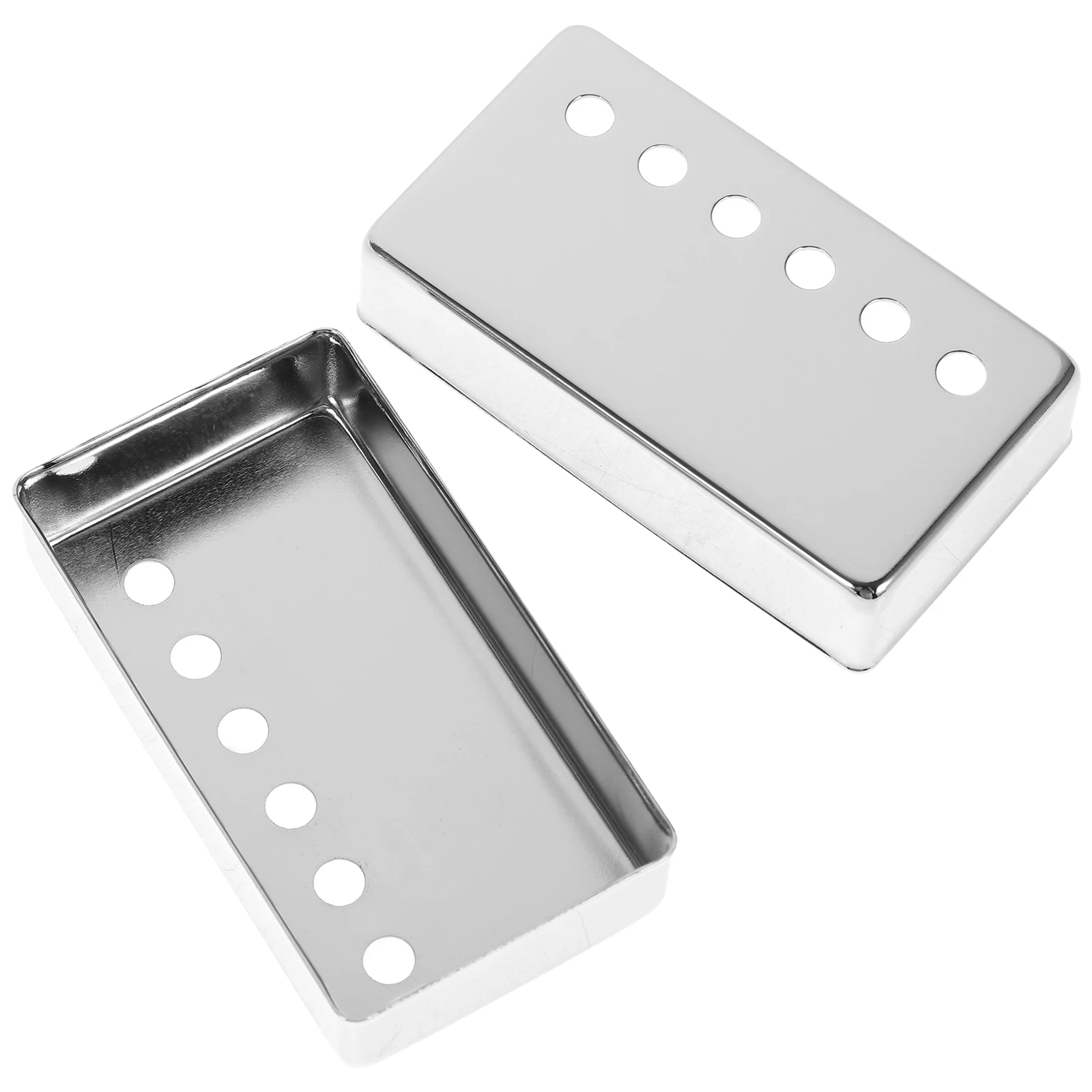 

2Pcs Electric Guitar Pickup Covers Metal Replacement Compatible Humbucker Pickup for Guitar Silver 52mm Bridge 50mm Neck