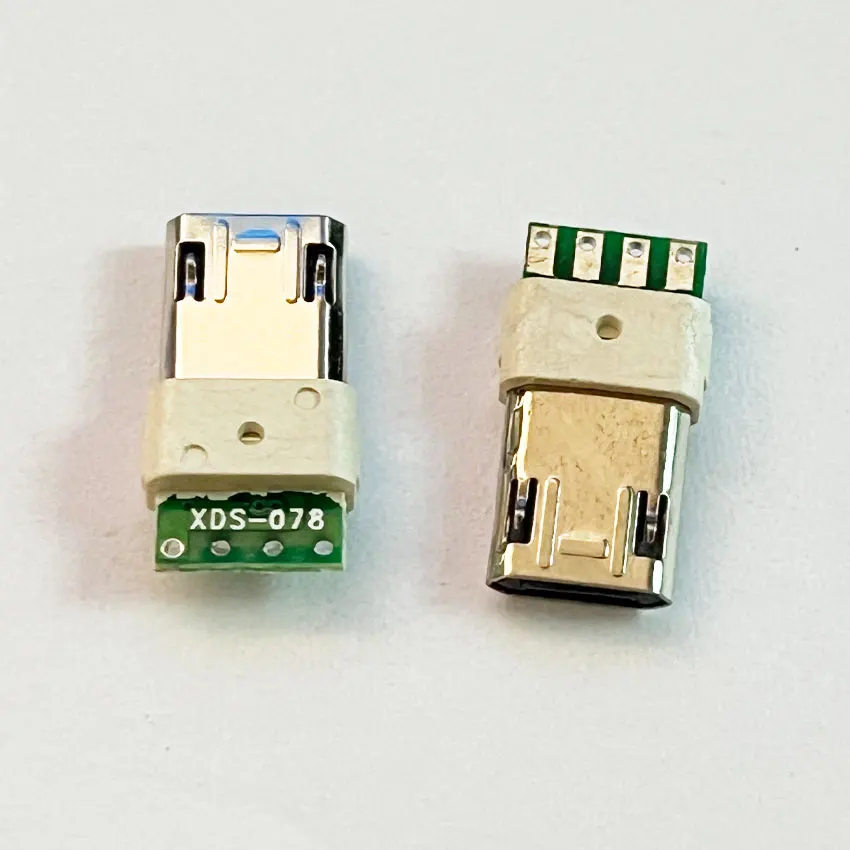 5/10pcs Micro USB 5Pin Male Plug With PCB Solder Plate Double-sided Micro 5P Connector Jack Port 4Pin Welding Wire Board Plug