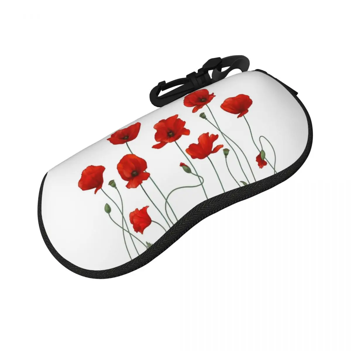 حافظة نظارات على شكل صدفة من Poppy Stems، صندوق نظارات شمسية واقي للنساء والرجال، حقيبة نظارات ناعمة