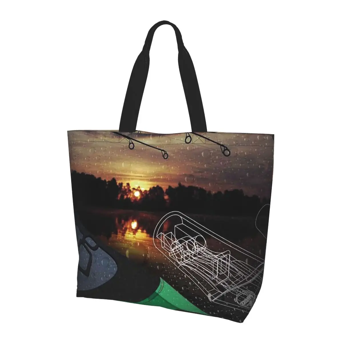 

Korda Fishing Logo Shopping Tote Bag Canvas Large Capacity Shoulder Bags Shopper Grocery Handbag for Women