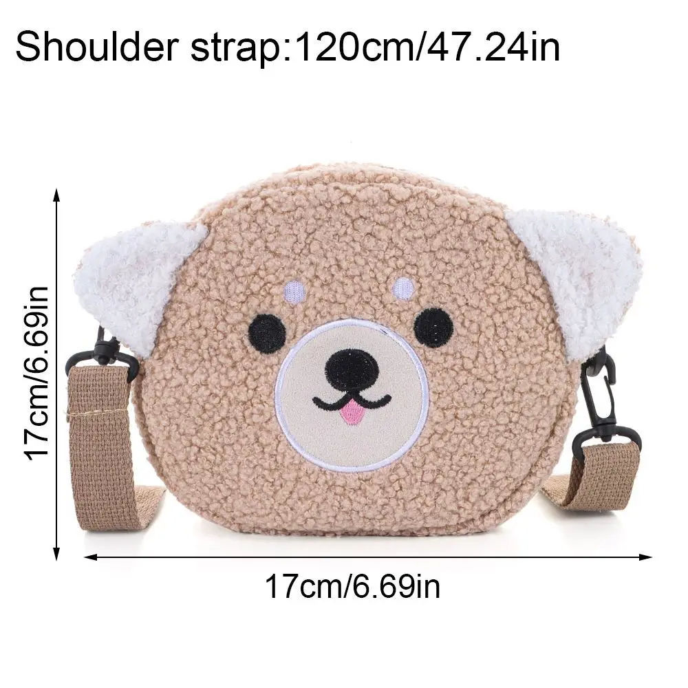 Cartoons Animals Messenger Bag Cosmetic Pouch Plush Bear Shoulder Bag Cat Crossbody Bag Diagonal Women Bag Plush Shoulder Bag