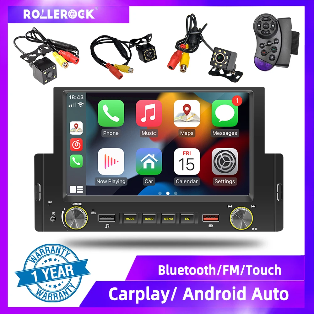 Rollerock F170C Car Multimedia MP5 Player 1DIN 6.2