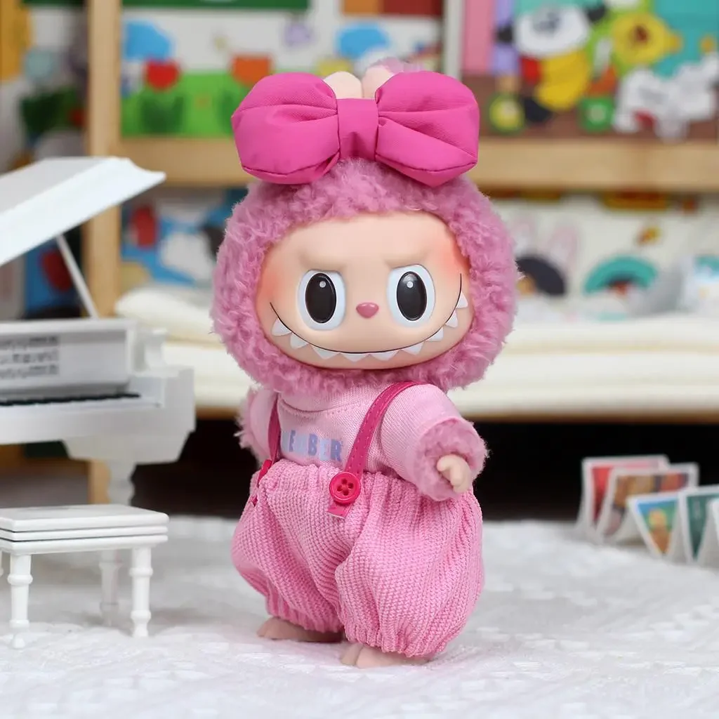 17cm Mini Plush Doll'S Clothes Outfit Accessories For Korea Kpop Exo Labubu Idol rose winter dress Clothing Gift