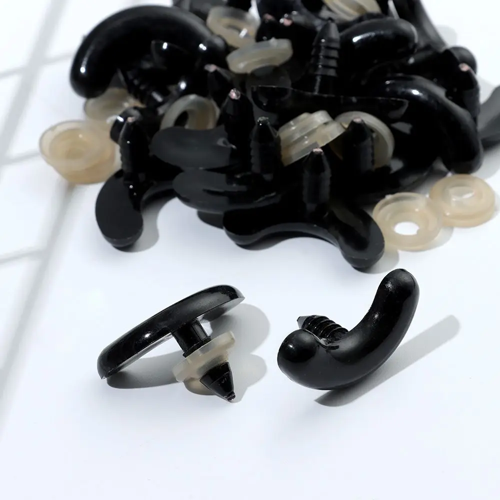 20pcs/10pairs 17/24/30mm Plastic  Parts Eyes Crafts Puppet Crystal Eye Thread Eyes Nose Dolls DIY Tools