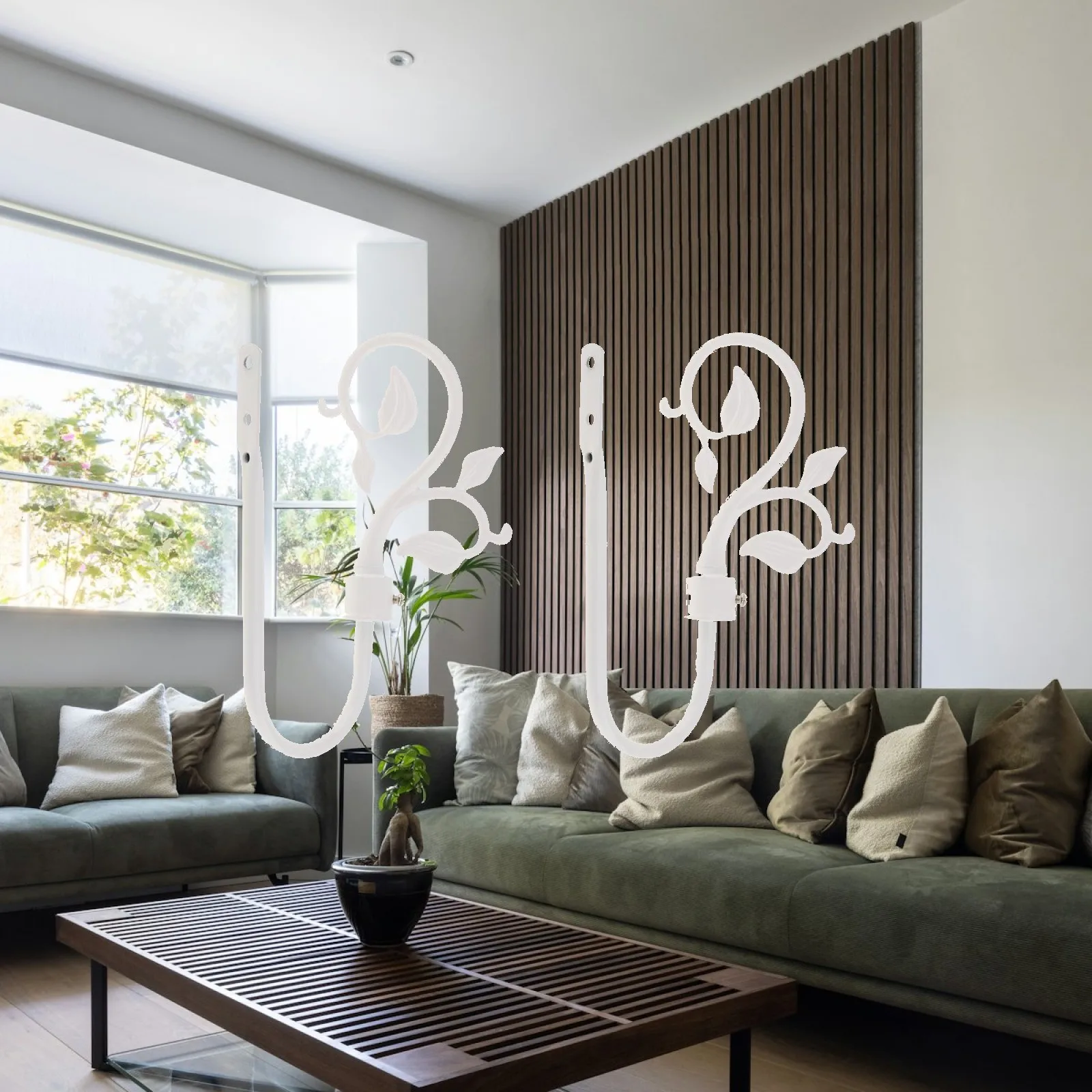 Curtain Tieback Hanger Metal U Shape Window Curtain Hook Durable Wall Hook Drapery Holder with Screws for House