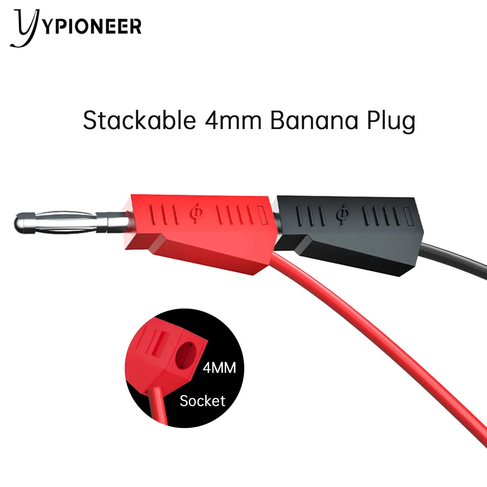 YPioneer P1051B Multimeter Test Leads Kit 4mm Stackable Banana to Banana Plug Mini Grabber Test Hook Alligator Clips