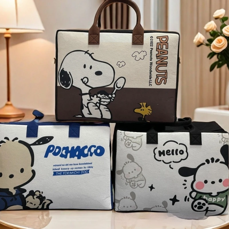 Nueva bolsa de viaje de dibujos animados, bolsa de almacenamiento de fieltro de gran capacidad, bolsa de equipaje para estudiantes, bonita bolsa de maternidad, se puede envuelta con una varilla de tracción