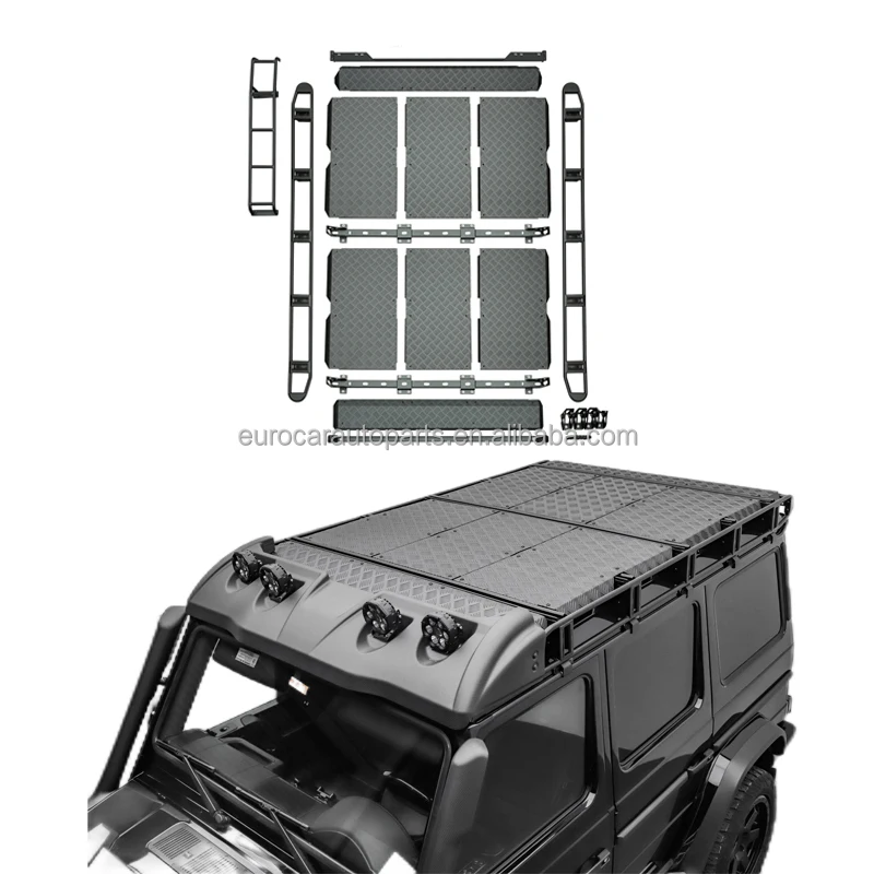 

Багажник на крышу автомобиля для Mercedes G Class W463 G63 G55 G500 G350 Багажник для бездорожья с задней лестницей, детали из нержавеющей стали, внешние