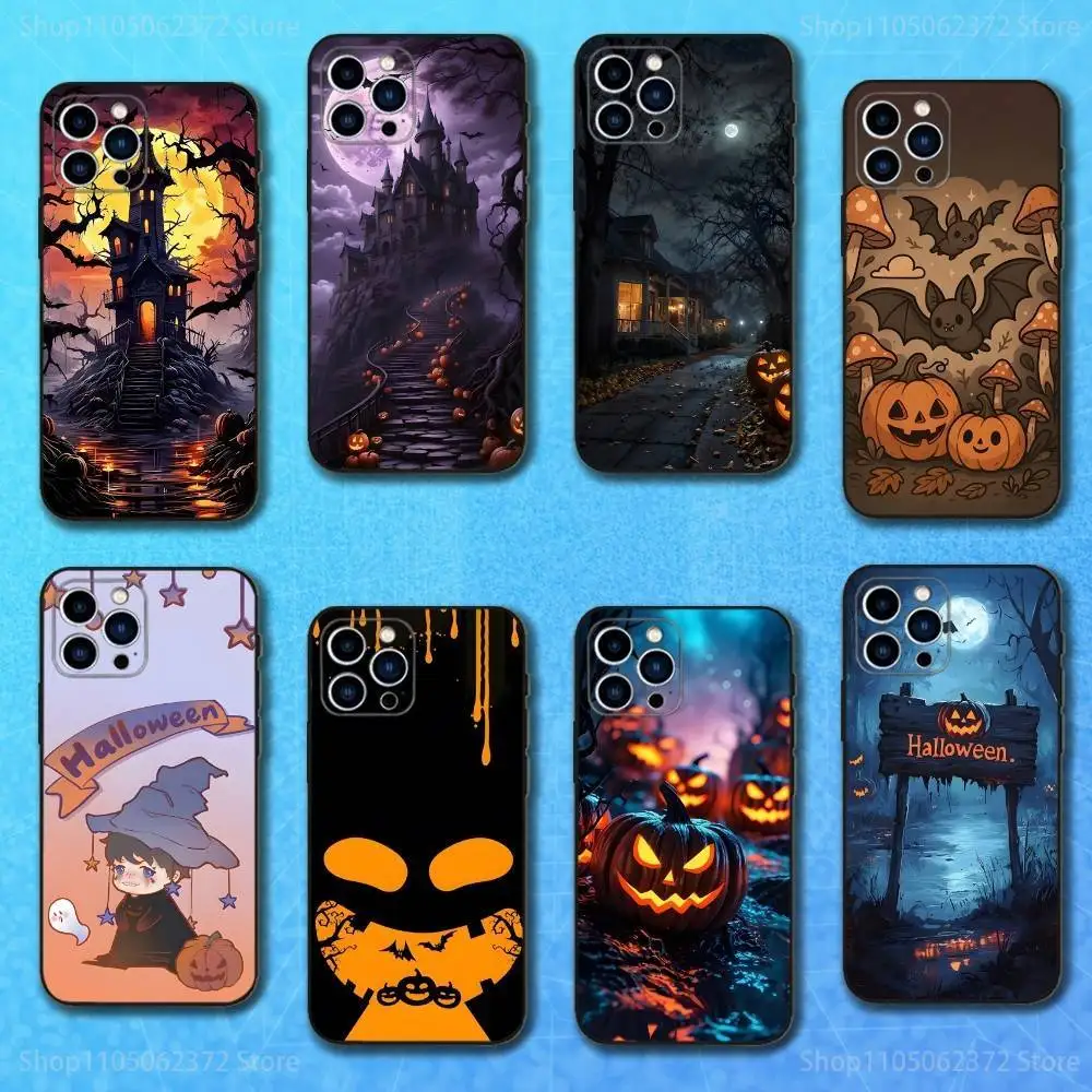 

Horror Art Halloween Case For iPhone 17,16,15,14,13,12,11 Plus,Pro Max,XS,X,XR,SE,Mini,8,7,Soft Silicone Black Cover