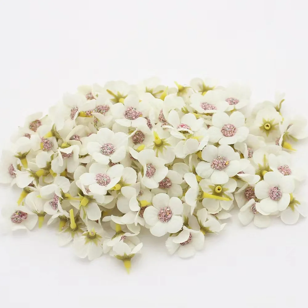 100PCS 2cm Mini Künstliche Blumen Gefälschte Blumenköpfe Handwerk Gänseblümchen Seidenblume für Krone Schrott Hochzeit DIY Girlande Kopfschmuck Dekor – Detail 9