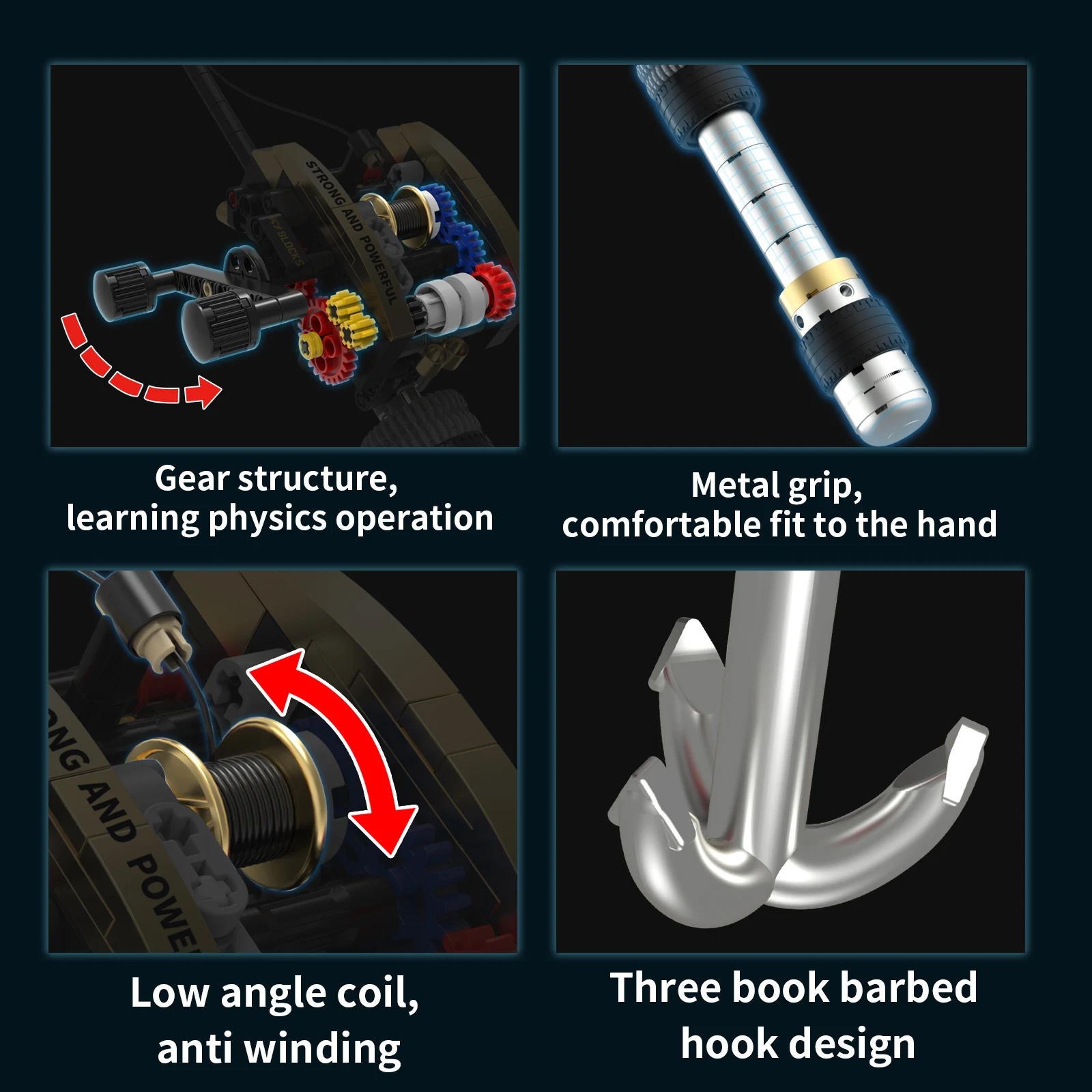 Moulinet de pêche Baitcasting créatif, 425 pièces, modèle de canne à pêche, blocs de Construction, briques de Construction, jouet cadeau pour passionné de pêche