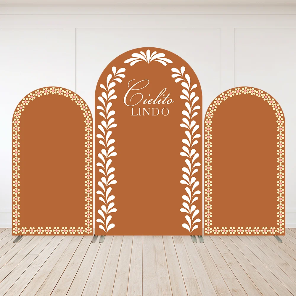 

Cielito Lindo Baby Shower Party Arch Wall Backdrop Mexican Talavera Wedding Party Arched Cover Background 2-Sided