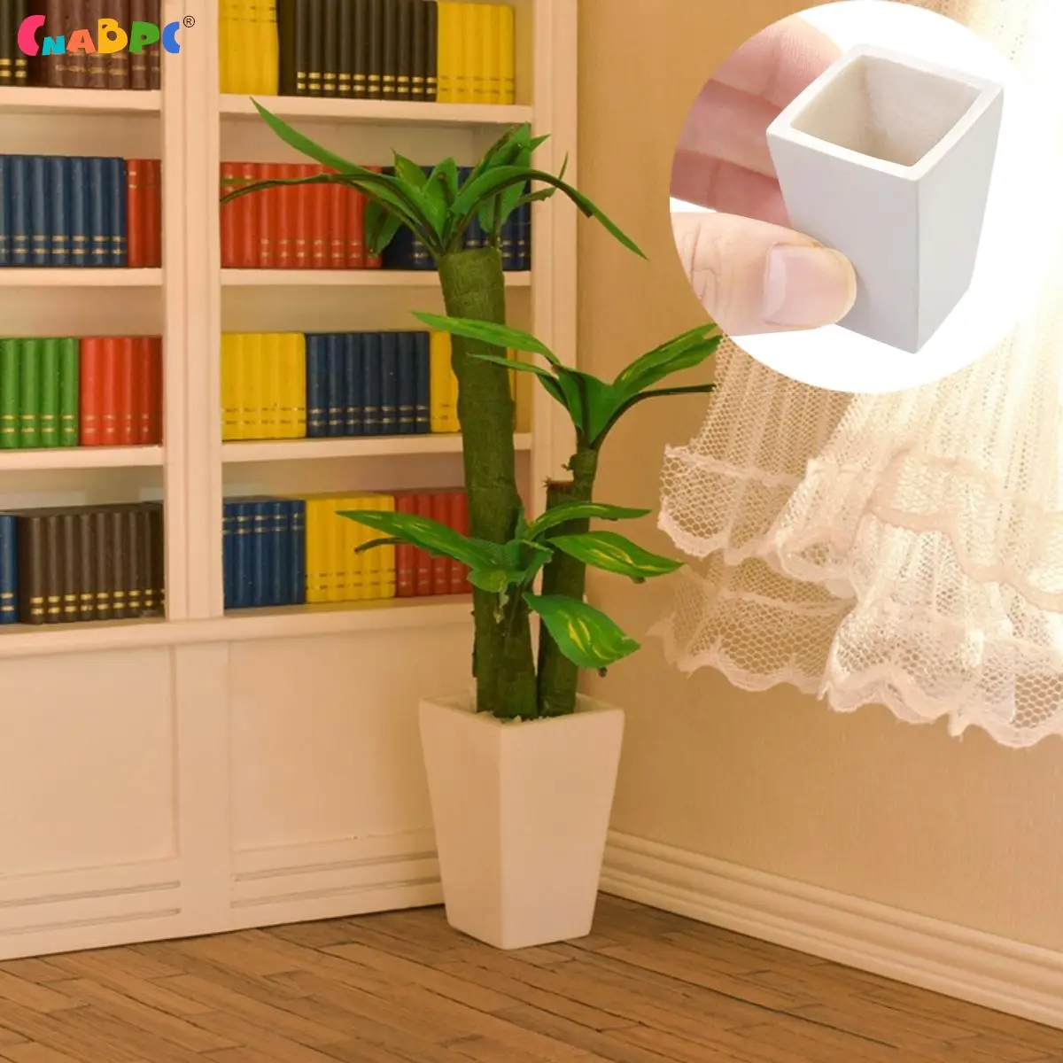 1/12 Dollhouse Miniature White Flower Pot Living Room Vase Decoration Dolls House Garden Accessories