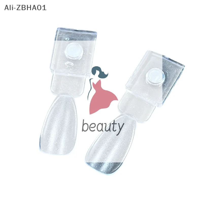 24pcs Practice Magnetic False Nail Tip Display Clear Natural Color Card Polish Gel Stand Board Nail Palette Manicure Nail Glue