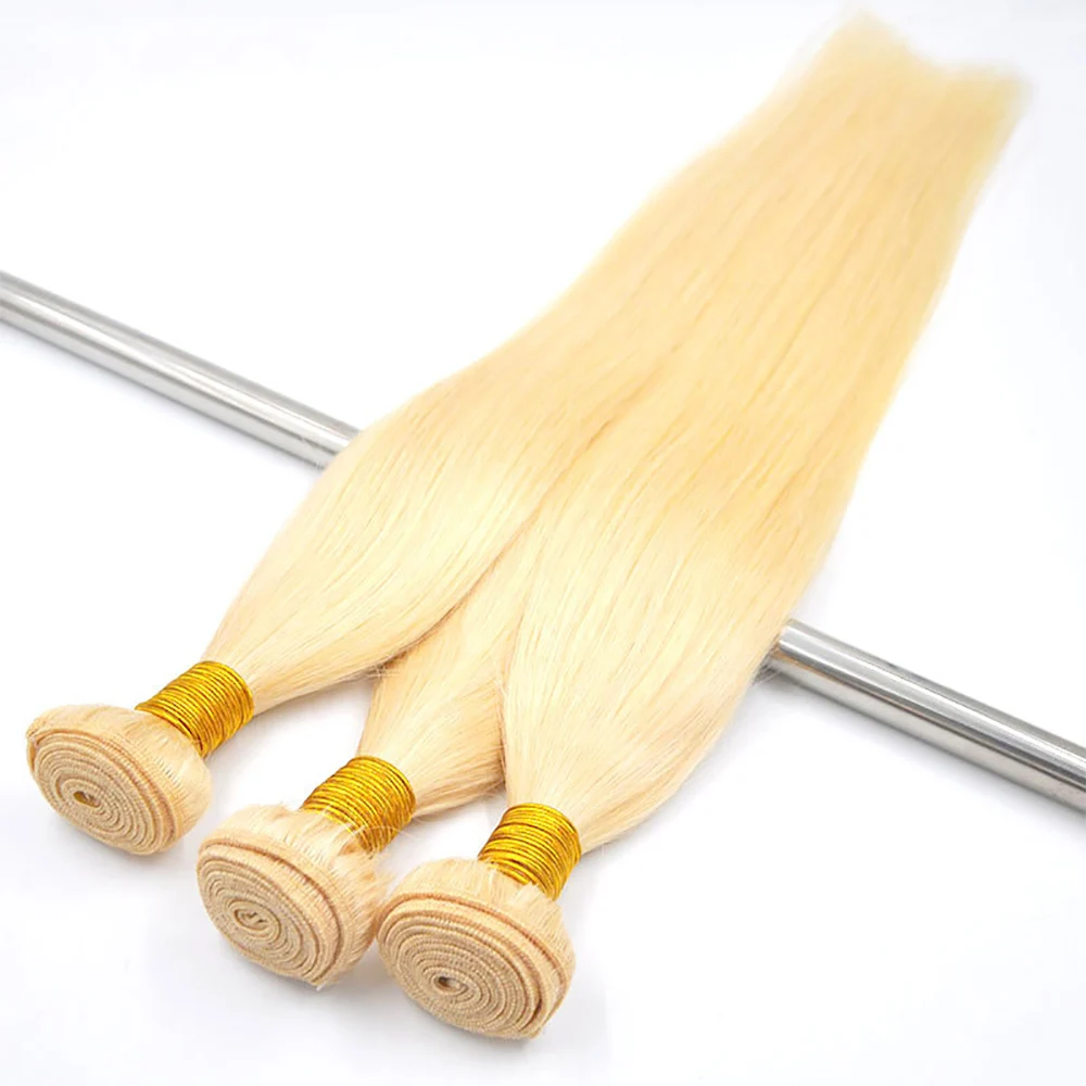 Straight Human Hair Bundles 20 22 24 Inch 613 Blonde Bundles Can Be Dyed Brazilian Top Quality Remy Hair 3 Days Delivery Soft