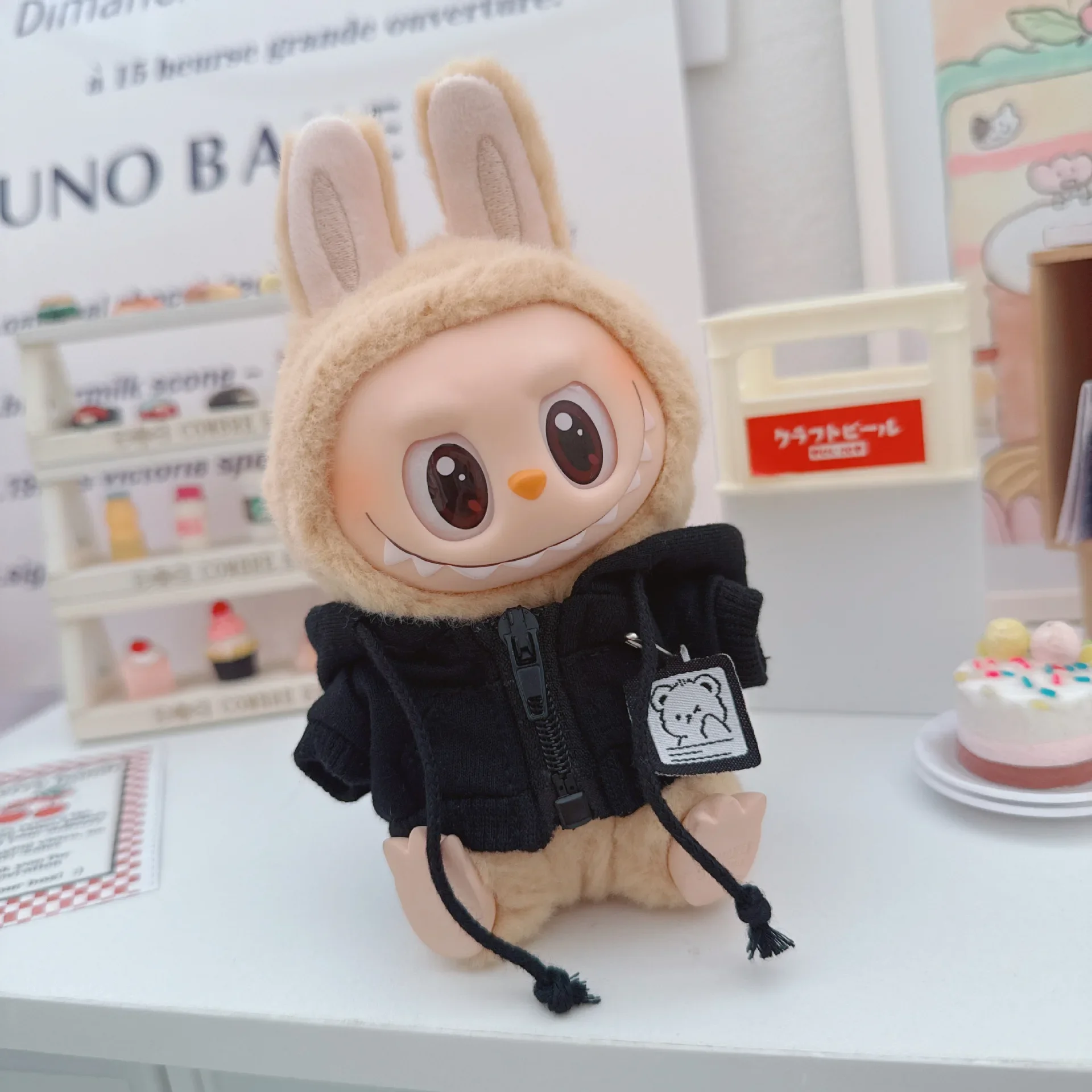 Labubu 인형 의류 아카데미 쿨 섀도우 유니폼 세트 17cm 봉제 인형 의류 액세서리 Labubu I II 아이돌 인형 앉아 파티