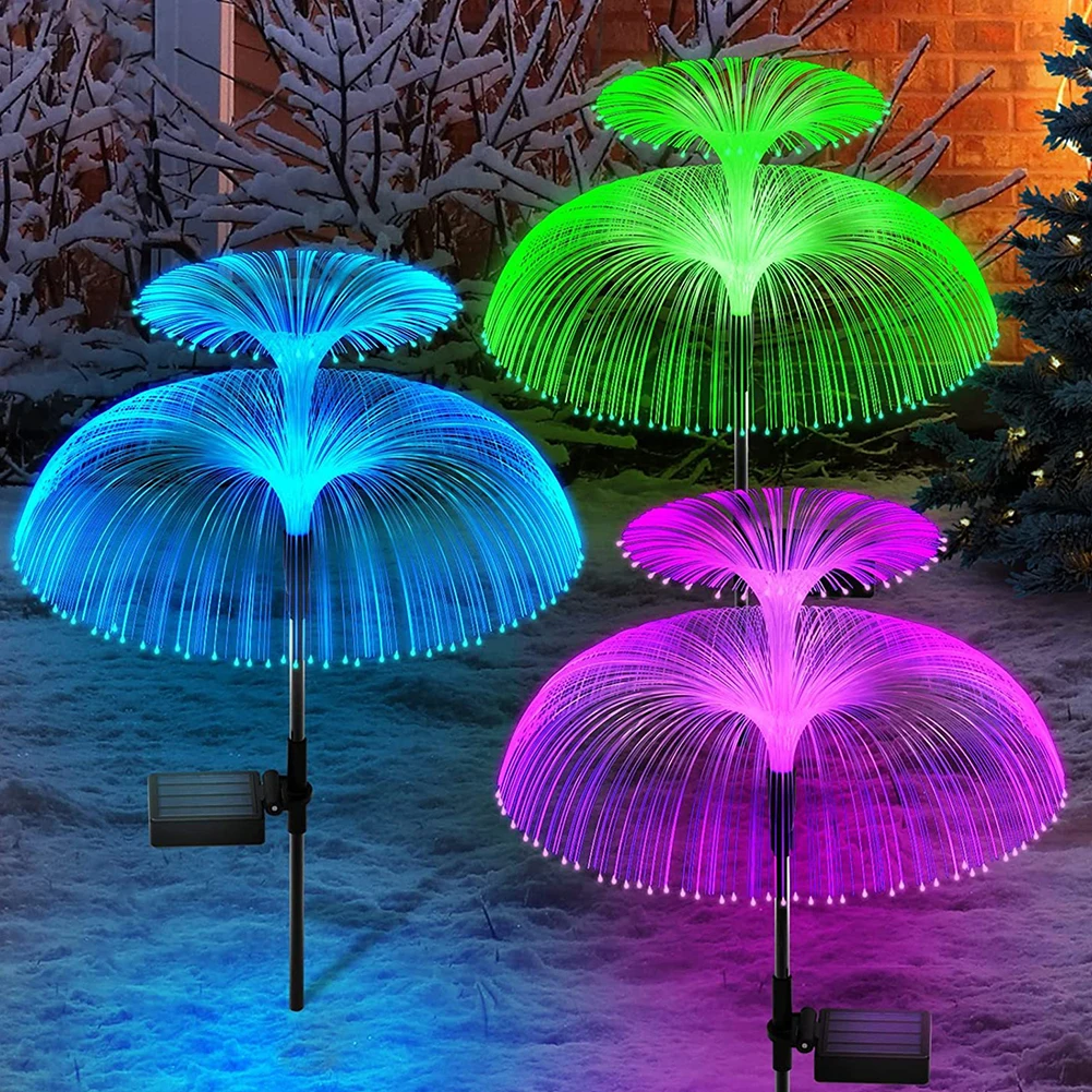 

Solar Jellyfish Light 7 Colors Changing Outdoor Waterproof Garden Lights Led Jellyfish Fiber Optic Lamps For Pathway Lawn Patio