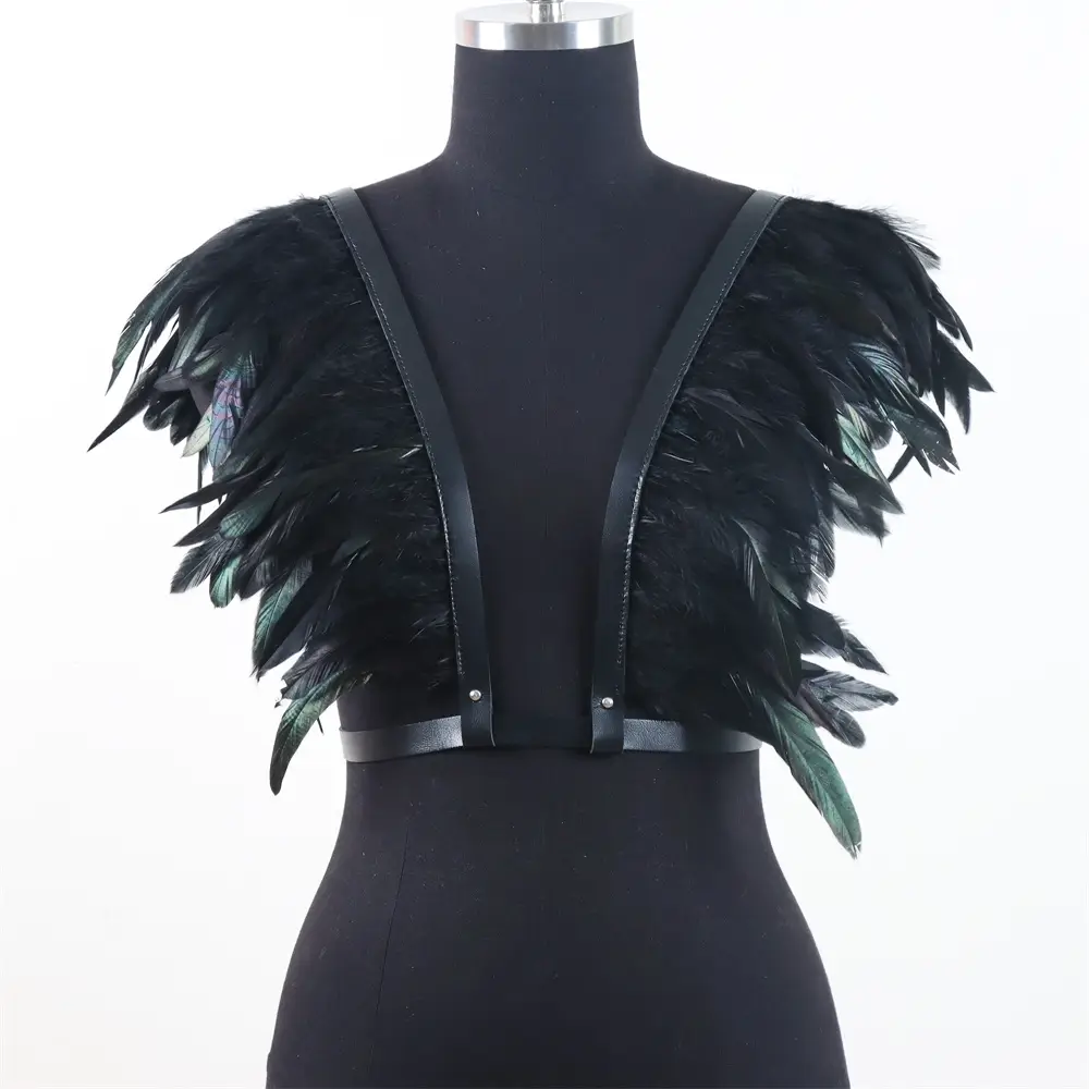 Black Feather Shoulder Wings, photo 3
