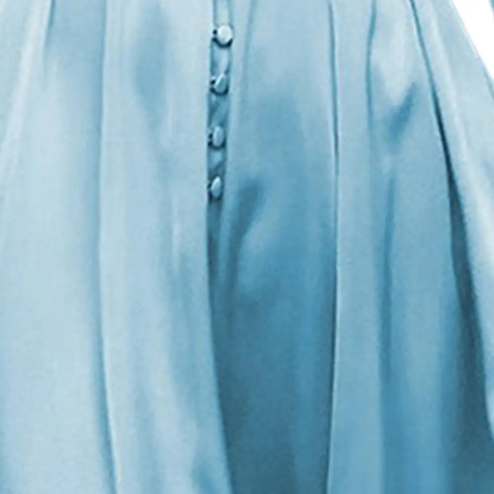 Satin longue Sve v-ne taille Dr soie velours doux collège Sle robe trapèze fibre de Polyester saison d'automne