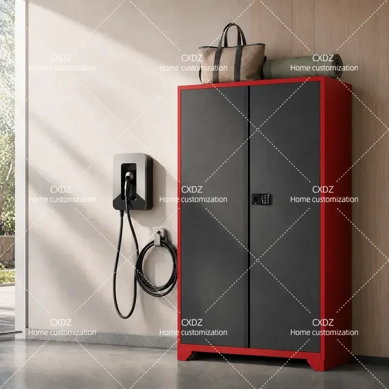 Wall Mounted Storage Cabinet for Garage Parking Space Large Capacity Moisture Proof Lockable Utility Tool Organizer Box