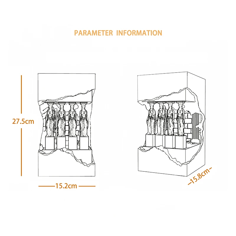 Imagem -05 - Parthenon Escultura Lâmpada de Mesa Lâmpada de Cera Fusão Decoração para Casa Atmosférica Luz da Noite Led Luzes do Quarto Vela Lâmpada Scented