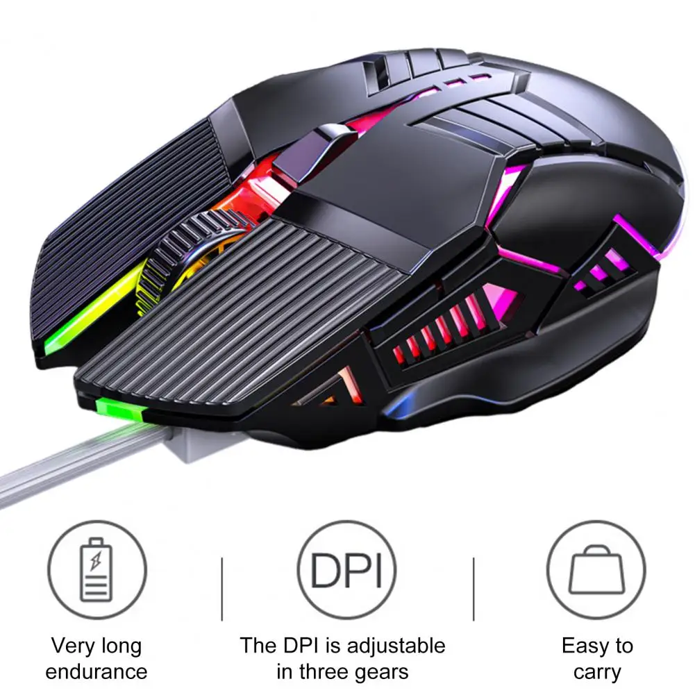 Wired Mouse for Gaming Wired Mouse with Dpi Fine-tuning Usb Wired Gaming Mouse with Seven-color Backlight 3200dpi Adjustable