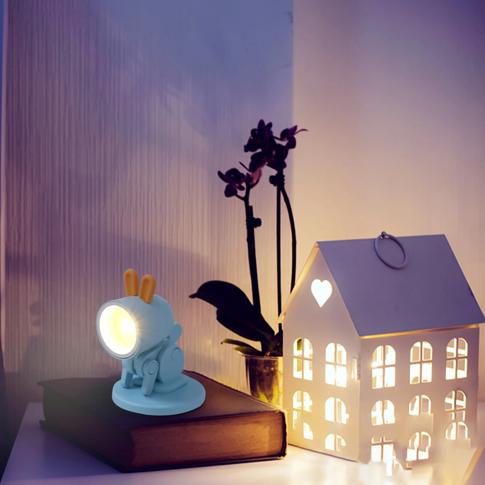 

Little Rabbit Table Lamp Bedside Decorative Night Light Desk Desktop Without for Abs Bunny Led