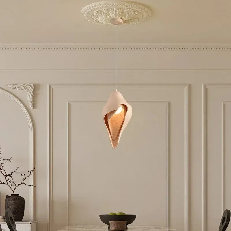 French Gypsum Restaurant Chandelier Living Room Conch Lamps Bar Counter Staircase Resin Lamping