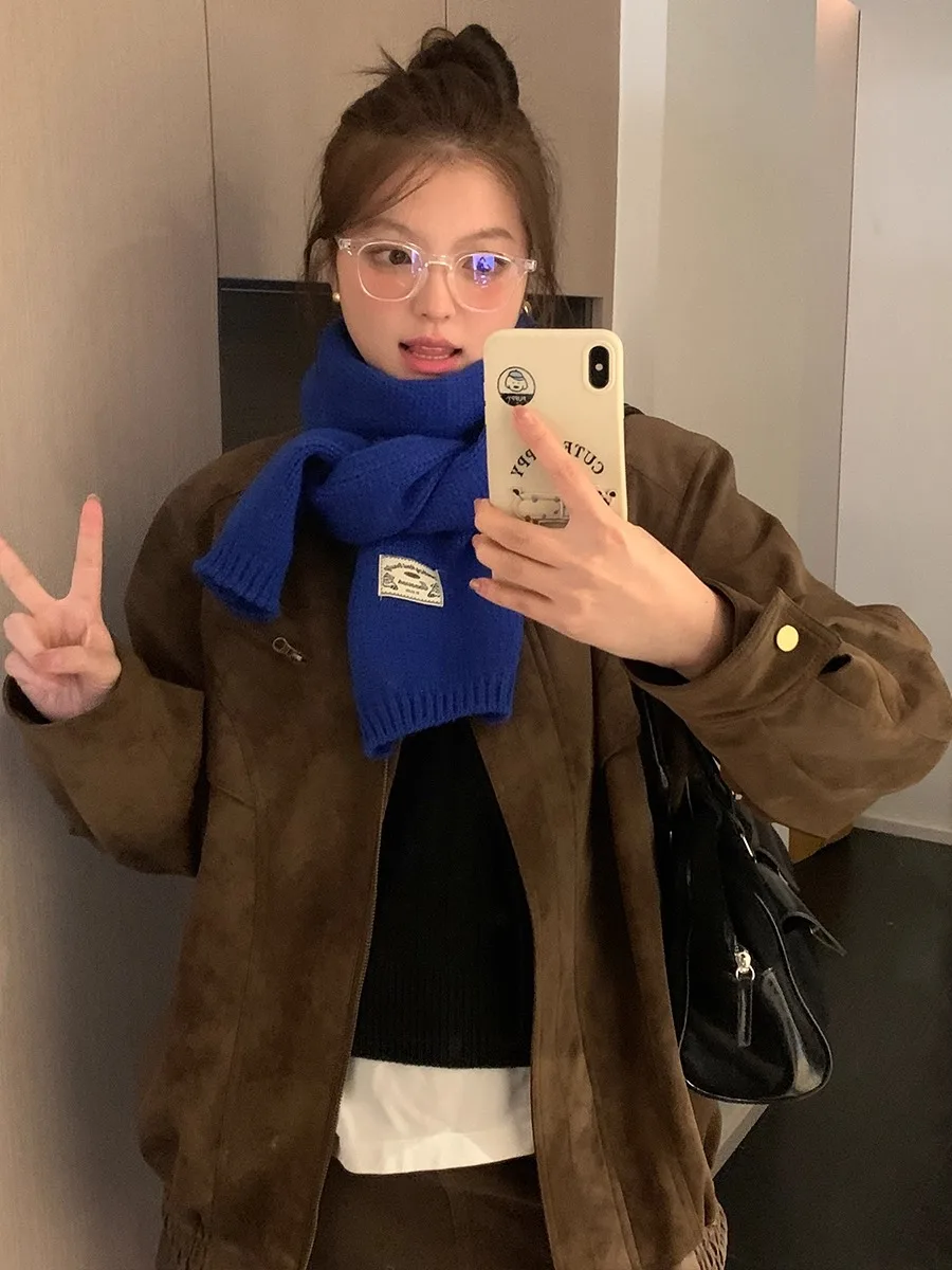 

Solid Color Scarf For Women New Winter 2025 High-End Versatile Neck Warmer Neck Protection Warm Korean Version