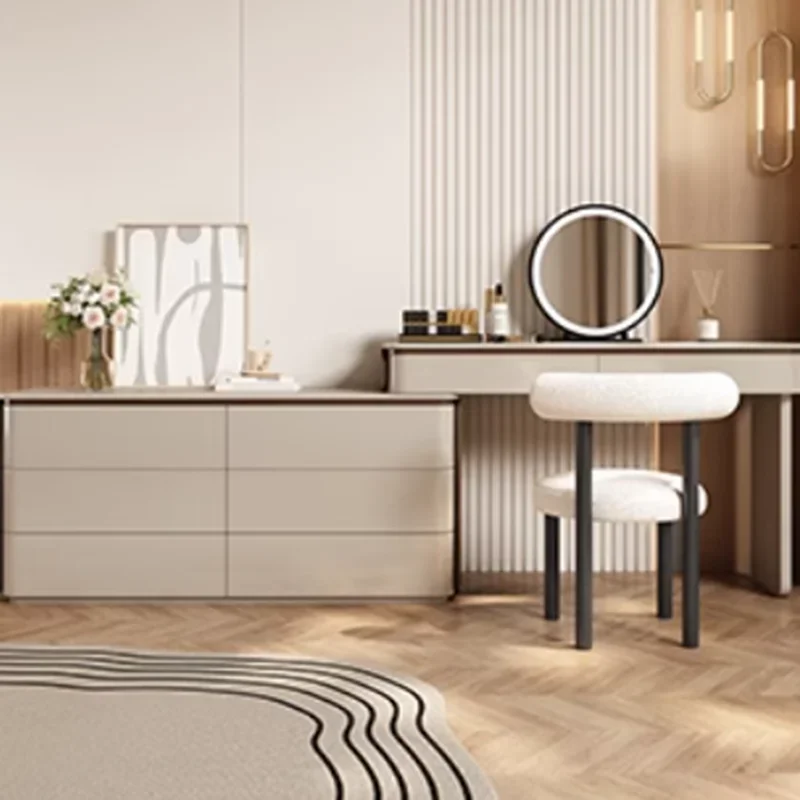 

White Vanity Tables Wood Mirror Storage Stool Cabinet Bedroom Vanity Tables Girl Makeup Salon Schmink Tisch Modern Furniture